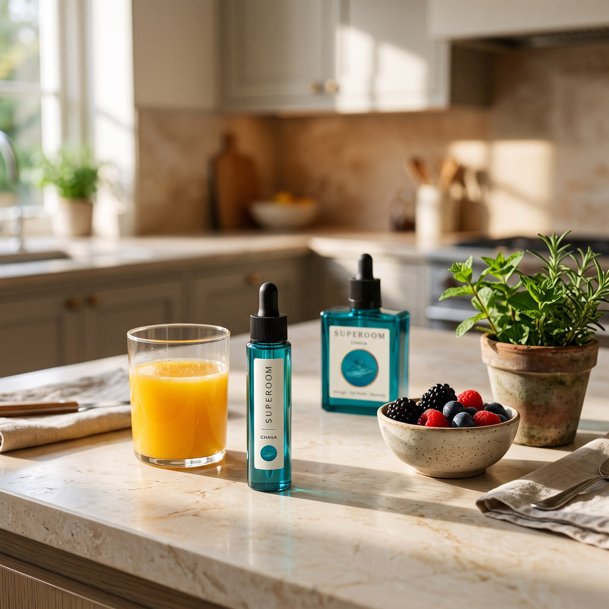 Chaga mini with the 50ml, kitchen counter