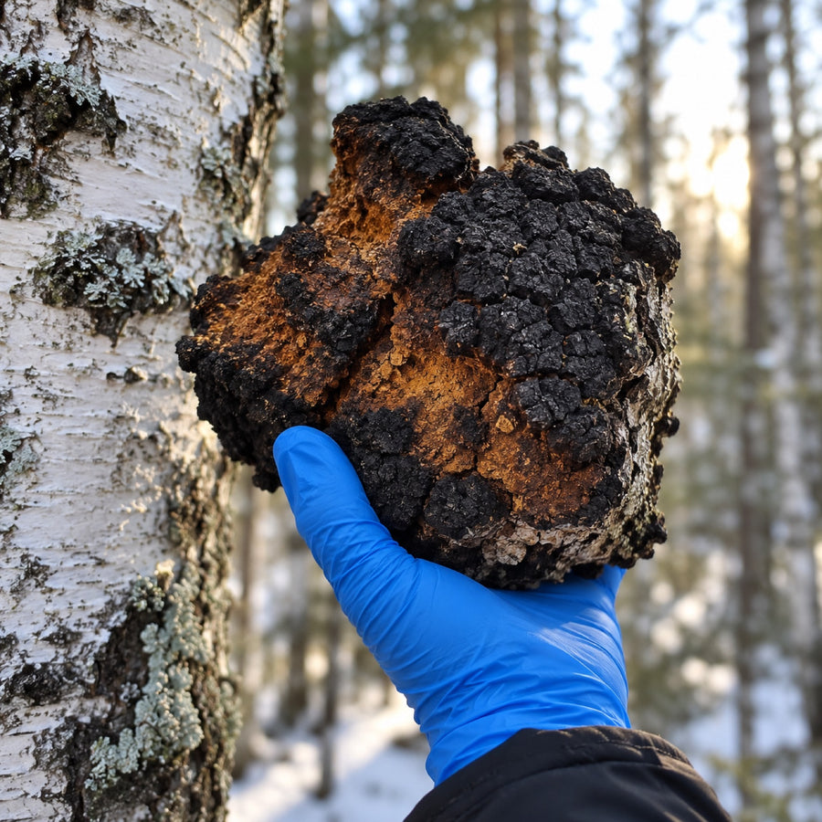 Chaga fruiting body, grown in Finland